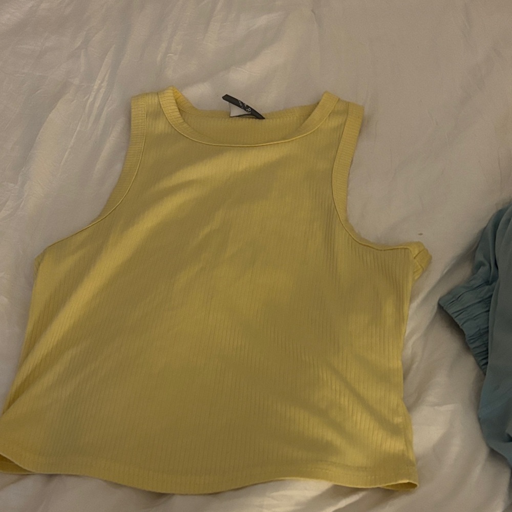 Olivia Rae Sunny Yellow Ribbed Tank Top